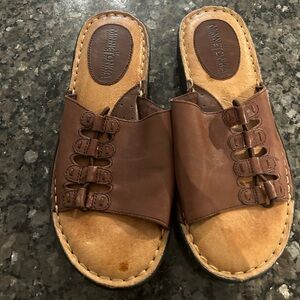 Minnetonka Leather Slide Sandals